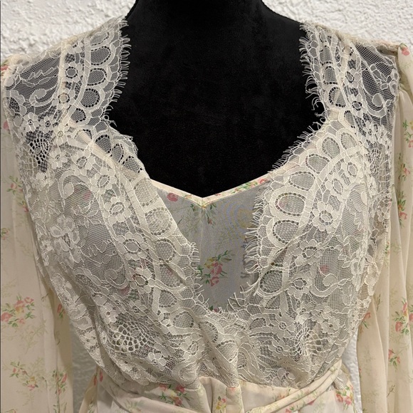 ASOS Mini Dress US 10 Coquette Cottagecore Dress Lace Floral Wrap Dress - Picture 8 of 11